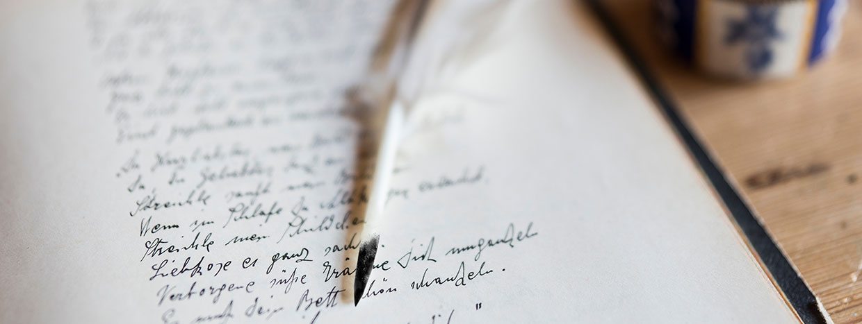 letter with quill and ink